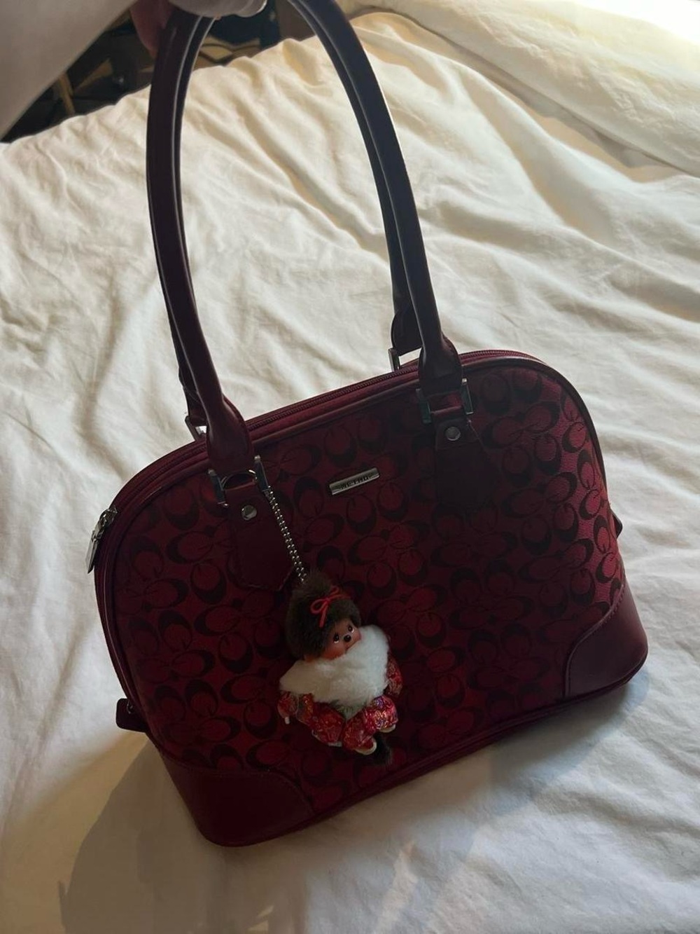 Vintage Red Monogram Purse Bag - Picture 6 of 8